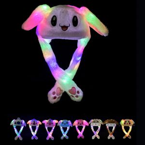 33 Styles LED Lumière En Peluche Chapeau De Bande Dessinée Animal Cap Pour Lapin Chat Lapin Oreille Mobile Lumière Chapeaux Adulte Enfants Noël Hiver Chapeaux Chauds