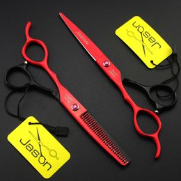 330 # Left Hand 6 '' 17.5cm Merk Jason Top Grade Kappers Schaar 440C Professional Snijschaar Dunning Shears Menselijk Haarschaar