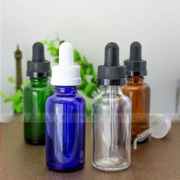 330pcs Ambre Vert Clair Bleu Flacon compte-gouttes en verre 30ML Bouteilles d'huile essentielle vides 30ml Mini E Bouteille en verre liquide avec bouchon à l'épreuve des enfants Arhv