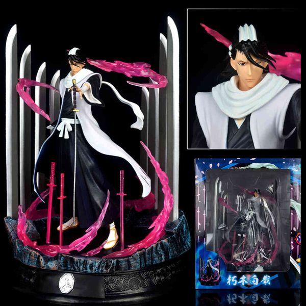 33CM Anime japonés BLEACH figura GK juego estatua Kuchiki Byakuya PVC figura de acción juguete figura coleccionable modelo muñeca regalo H1105