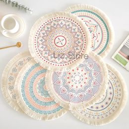 33 cm Nordic Impression Table Napperon Macramé Coton Tasse Ronde Pot Coaster Décoration de La Maison À Manger Pad Vaisselle Napperon TH0793