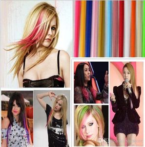 33 Kleuren Mode Haarverlenging Voor Vrouwen Lange Synthetische Clip In Extensions Rechte Haarspeld Party Hoogtepunten Punk Haar Stukken