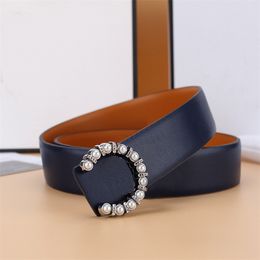 Cinturones de diseñador de 33mm para mujer, cinturón de lujo con hebilla lisa de perlas, cinturón de cuero Ceinture Gurtel, cinturón para hombre, accesorios de ropa