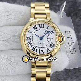 33 mm V2 W2BB0002 W2BB0023 mode dameshorloges Japan NH05 NH06 dameshorloge witte textuur wijzerplaat 18K gouden stalen armband saffier Wr310q