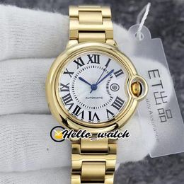 33 mm V2 W2BB0002 W2BB0023 Relojes de moda para mujer Japón NH05 NH06 Reloj para mujer Esfera con textura blanca Pulsera de acero en oro de 18 quilates Zafiro Wr333Z