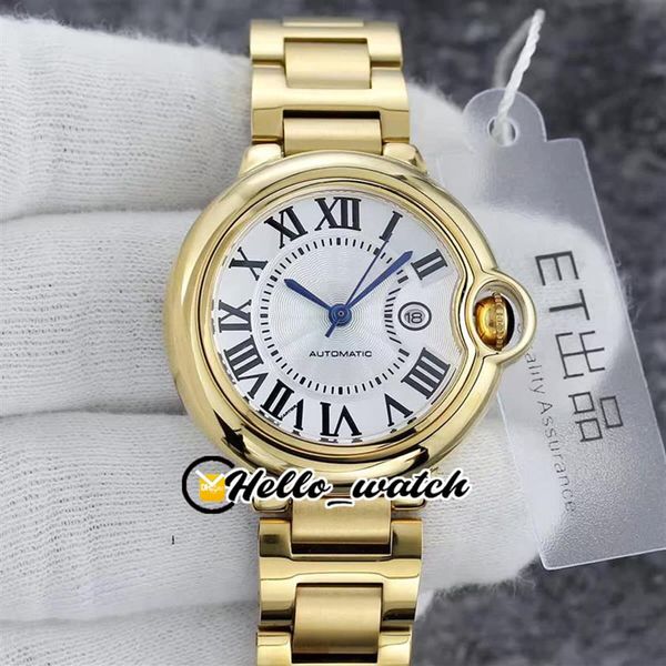 33mm V2 W2BB0002 W2BB0023 Mode Lady Montres Japon NH05 NH06 Montre Femme Blanc Texture Cadran Or 18K Bracelet En Acier Saphir Wr212h