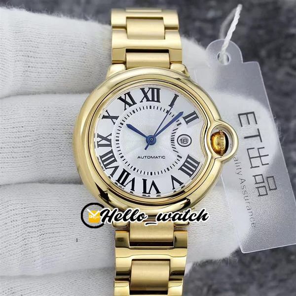 33mm V2 W2BB0002 W2BB0023 Fashion Lady Montres Japon NH05 NH06 Montre Femme Cadran Blanc Texture Or 18K Bracelet Acier Saphir Wr230E