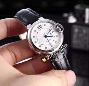 33 mm WE902063 W4BB0009 Relojes para mujer Roma Mark Esfera blanca Reloj automático para mujer Caja de acero Correa de cuero Moda HWCR Hello_Watch