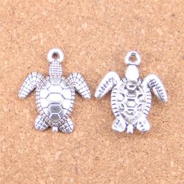 33 pièces Antique argent Bronze plaqué tortue tortue de mer pendentif à breloques collier à faire soi-même Bracelet résultats de Bracelet 26 23mm236o