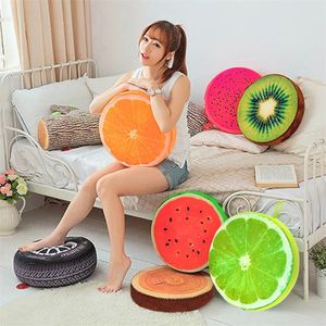 33x33x5cm mignon créatif 3D fruits d'été PP coton chaise de bureau coussin arrière canapé jeter oreiller doux oreillers décoratifs 220809