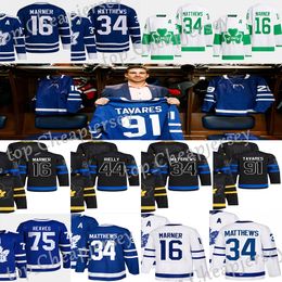 #34 Auston Matthews Hockey Jersey #16 Mitchell Marner William Nylander Ryan Reages Morgan Rielly Max Domi Matthew Knies John Tavares Custom Men Youth Women