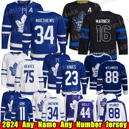 # 34 Auston Matthews Toronto Maple Hockey Jersey # 16 Mitchell Marner William Nylander Ryan Reaves Morgan Rielly Max Domi Matthew Knies John Tavares Leafs Jerseys