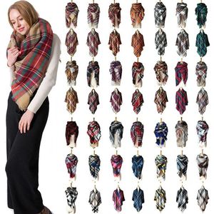 Accessoires de mariage Autres accessoires 34 couleurs Plaid Pashmina Scarf 140 * 140 cm Femme surdimensionnée Tartan Wrap châle Square à gland