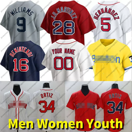 34 David Ortiz Jersey 5 Hernandez 28 J.D. Martinez 11 Rafael Devers 9 Ted Williams 16 Andrew Benintendi Vente Bogaerts Betts Hommes Femmes Enfants Maillots de Baseball Personnalisés