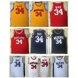 34 Jersey Maryland College Basketball Leonard Bias Northwestern Wildcats High School Sport Shirts Topkwaliteit S-XXL Zeldzaam