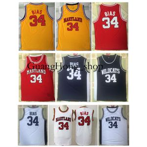 34 Jersey Maryland College Basketball Leonard Bias Northwestern Wildcats High School Sport Shirts Topkwaliteit S-XXL Zeldzaam