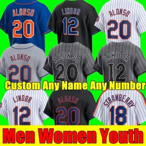 2024 City Pete Alonso 12 Francisco Lindor Baseball Jersey Alvarez Jeff McNeil New Yorks Brandon Nimmo Darryl Strawberry NY Mets Kodai Senga Keith Hernandez Connect