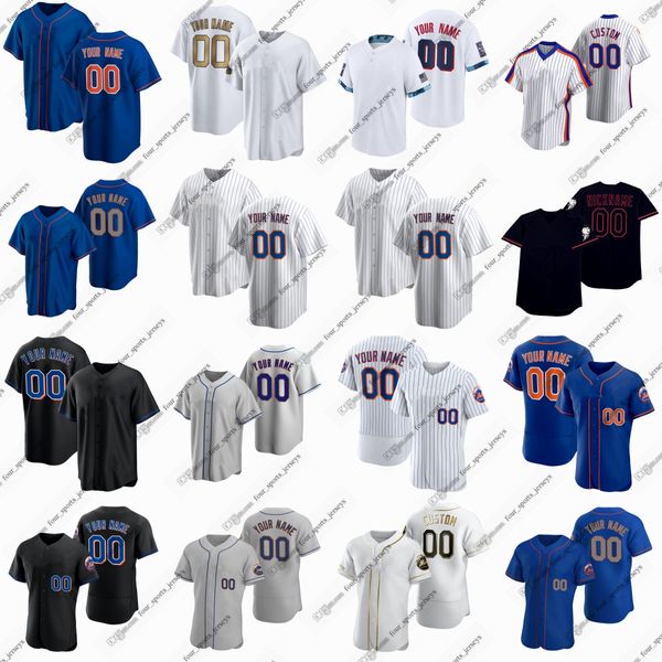 34 Kodai Senga Mets Jersey de béisbol Pete Alonso Francisco Lindor Starling Marte Edwin Diaz Jeff McNeil Brandon Nimmo Francisco Alvarez Luis Severino Harrison Bader