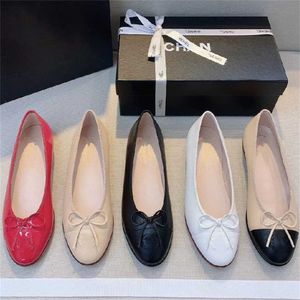 34% OFF Chaussures de créateurs version en peau de mouton petit parfum ballet chaussure unique pour femmes coupe légère couleur assortie noeud papillon tête ronde bas talon plat