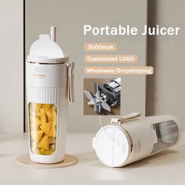 Exprimidor portátil inalámbrico de 340ML con batidora eléctrica de paja para batido de jugo ce cubo suplemento alimenticio batidora mezcladora 240113