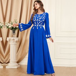 3431 Cross Border Middle East Dubaï Nouvelle mode décontractée Broided Breded Robe Foreign Trade Muslim Women's Robe