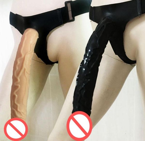 34 cm de long big gode Strapon Dildos Panties for Lesbian Sex Toy Games Strap sur Dildo Pantal