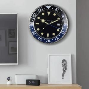 34cm Reloj creativo de pared creativo de 34 cm Reloj de arte de arte de metal moderno Inicio Grandeo de decoración de dormitorio luminiscente digital 240517
