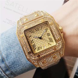 34 mm 40 mm mode heren dameshorloge vierkant Romeins horloge designer horloge quartz uurwerk dameshorloge wijzerplaat roestvrij staal rosé goud zilver alle diamanten horloges