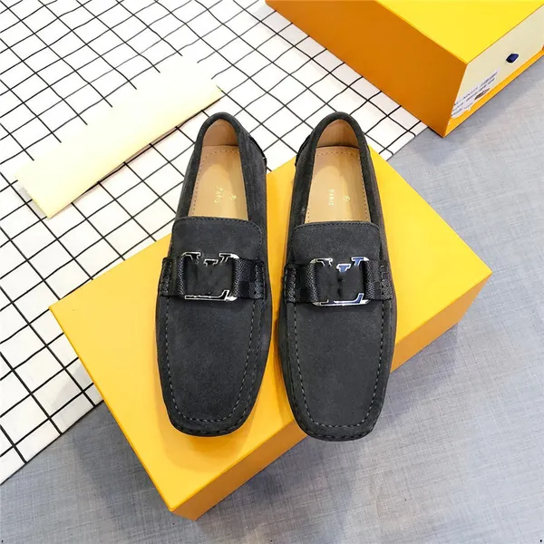 34Model 100% authentique chaussures en cuir Crocodile Modèle Designer Men's Locs Flats Office Mocasins conduisant Business Business Buckle Slip on