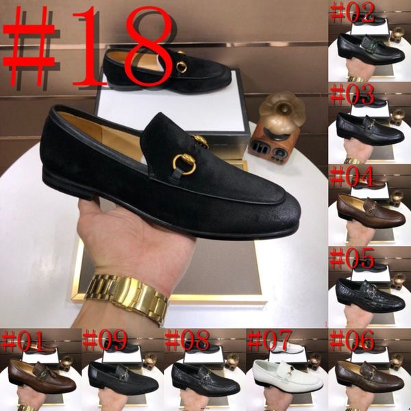 34Model Luxury Brand Chaussures en cuir Black Bourgogne Crocodile Imprimés pointus Point Casual Mens Designer Dress Chaussures Slip on Linefers Chaussures Chaussures Men Taille 38-46