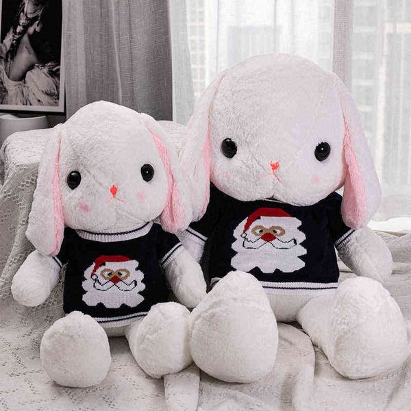 Pull de noël en forme de renne, 35-105cm, lapin en peluche, grandes oreilles suspendues, animaux en peluche, cadeau de noël