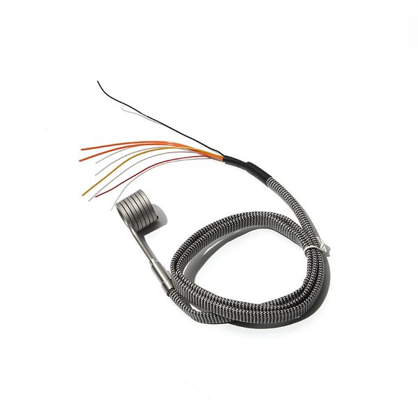 35/40mm 3.5x3.5mm Élément chauffant électrique à section transversale Élément chauffant électrique Courant chaud en spirale Bobine chauffante avec thermocouple K 220V