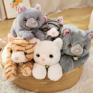 35/45 CM belle Simulation chat couché jouets en peluche Kawaii peluche animaux doux poupées pour enfants filles anniversaire cadeaux de noël