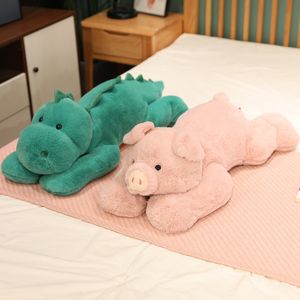 35/55/75 cm zachte pluche speelgoed kussen knuffel dieren dinosaurus husky kussen speelgoed voor kinderen roze varken poppen meisje baby kerstcadeau la459