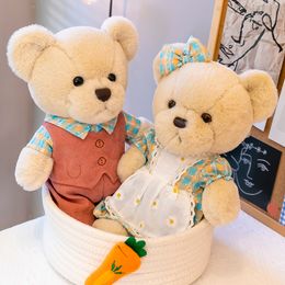 35-80 cm Kawaii Teddy Bear Plush Toys Doll Cute Soft Stuffed Animal Dim Rok/Shirt Decoratief Kids Girl Birthday Christmas Cadeau