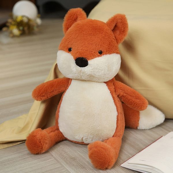 Juguete de peluche de zorro suave y esponjoso de 35-90cm, muñeco de peluche de zorro con dibujo de Animal bonito, regalo de San Valentín para amantes de las niñas, almohadas decorativas para sofá Kawaii LA616