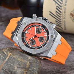 35 A Unique P Standing DH Business and Leisure 6 broche Silicone Tape Multifonctional Men's Watch 65