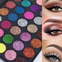 35 Couleurs paillettes Metallic Eyeshadow Palette Shimmer Diamond Sequins Body Face Art Art imperméable Maquillajes Para Mujer 240524