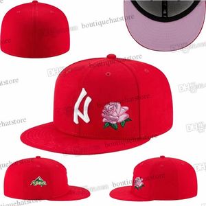 35 couleurs Casquettes de baseball pour hommes Classic Red Rose New York Sport Casquettes de designer entièrement fermées Casquette de baseball Chapeau cousu A SD Lettter Love Hustle LA Oc17-03