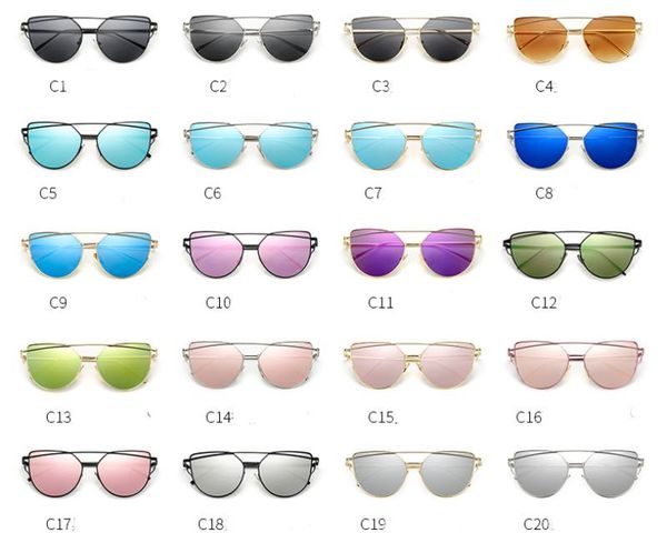 35 couleurs mettent à jour les lunettes de soleil de designer en métal pour les femmes lunettes de soleil polygonales mode dames en gros