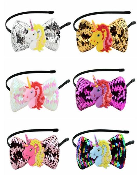 35 pouces licorne paillettes bandeau paillettes cheveux fermoir autocollant arc avec fête Halloween Cosplay noël cheveux accessoires 8716447112