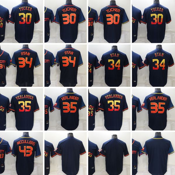 35 Justin Verlander Nouveau maillot de baseball 30 Kyle Tucker 34 Nolan Ryan 43 Lance McCullers Jr. Maillots cousus vierges