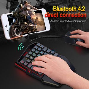 Combos de clavier de jeu à une main à 35 touches bluetooth 4.2 claviers Combo de convertisseur de souris Gamer pour Pubg