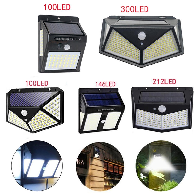 مصابيح شمسية LED Garden Pir Motion Motion Security Wall Lamp مقاومة للماء IP65 الإضاءة الخارجية لمسار الشارع