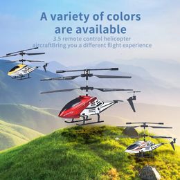 35 Pass Alloy Remote Control Airplane USB Charging Helicopter with LED Light Wireless RC Aircraft Toy Enfants Birthday Gift 240523