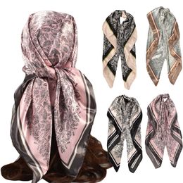 35 "nueva toalla cuadrada de seda ligera estampada para mujer, accesorios para el cabello de lujo, diadema
