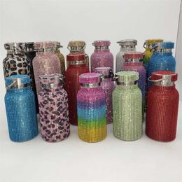 350/500 / 750ml creatieve kleurrijke diamant thermosfles 304 roestvrij staal water vacuümfles koffiemok voor daling 211029