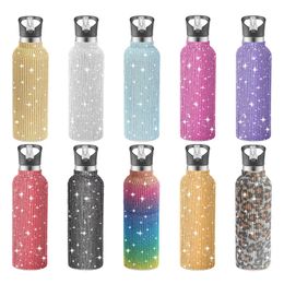 350/500 / 750 ml Diamond Tumble Isulatule Cup Sport Vas Vask Arear en acier inoxydable grande capacité Portable Bottle Girl Girl Gift Cadeau 240423