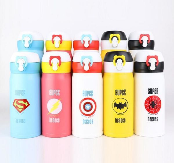 350 / 500ML Cute Cartoon garrafa termica tasse thermo Thermos en acier inoxydable Fiole à vide pour enfants Filles Hommes Bouteille d'eau 201105