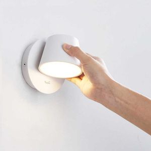 Lampe murale LED avec télécommande rotative à 350 degrés pour la lecture, rotation libre 210724